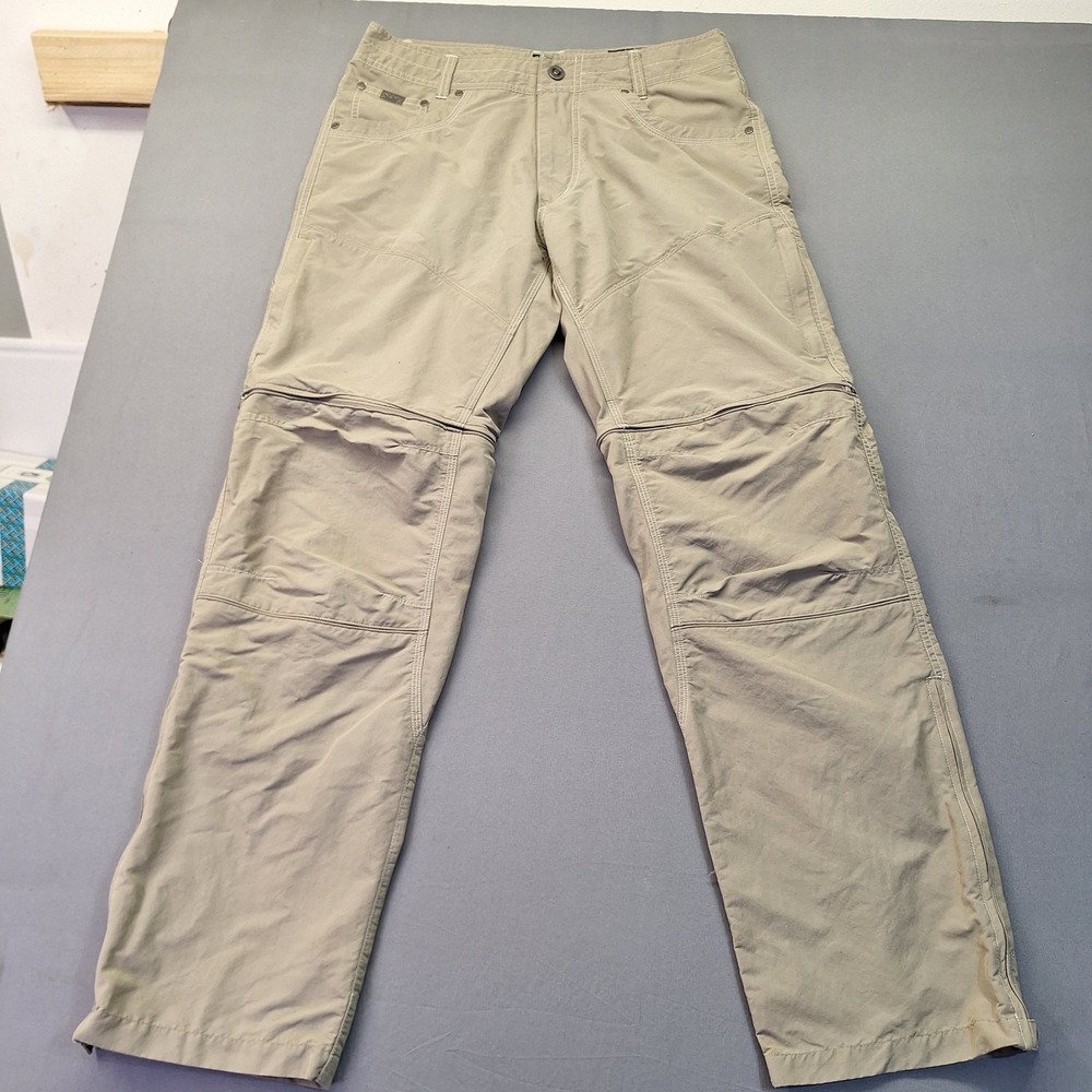 Kuhl Liberator Stealth Convertible Pants Khaki Tan Mens 33x32 Zip Off Hiking